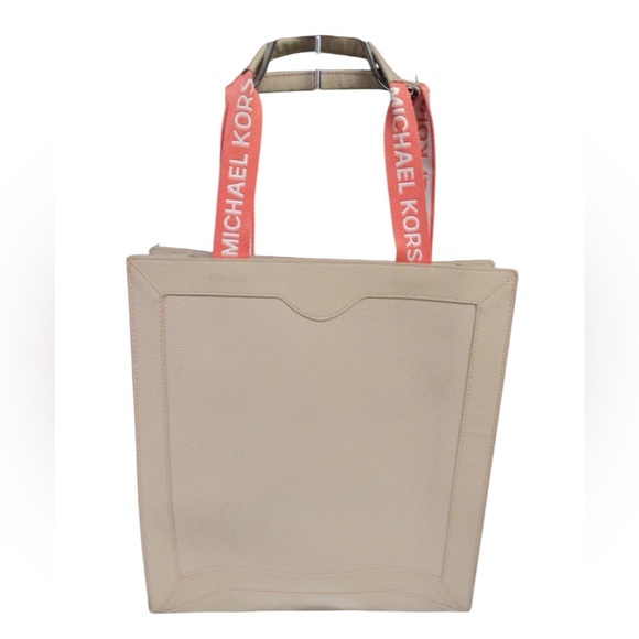 Michael Kors Light Pink/Gold Faux Suede 1 Pocket Tote Bag Purse - Picture 2 of 5